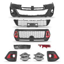 Load image into Gallery viewer, Defensa Hilux 16-23 conversion TRD con faros LED, rejillas parrilla