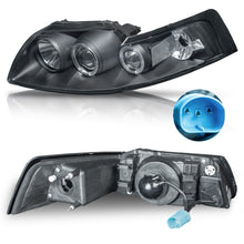 Cargar imagen en el visor de la galería, Faros Mustang 99-02 c/lupa y ojo de angel erformance