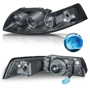 Faros Mustang 99-02 c/lupa y ojo de angel erformance