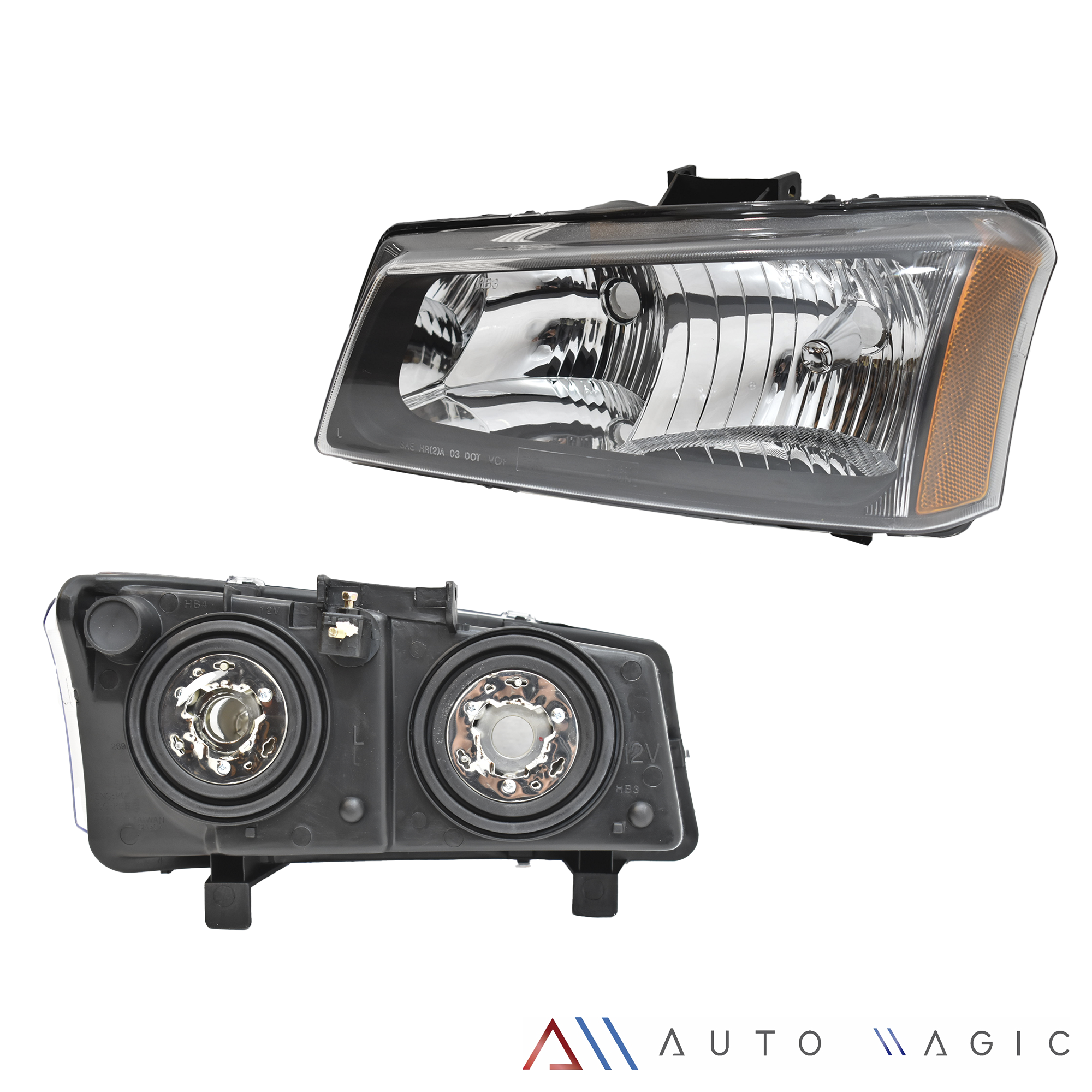 Faro Cheyenne Silverado 03-06 Negro izq.