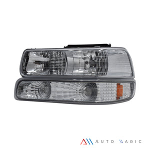 Faros Silverado Cheyenne 99-02 Suburban 00-06 cromo