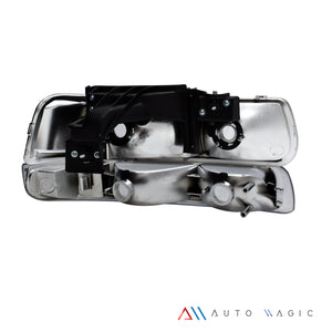 Faros Silverado Cheyenne 99-02 Suburban 00-06 cromo