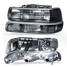 Load image into Gallery viewer, Faros Silverado Cheyenne 99-02 Suburban 00-06 negros.