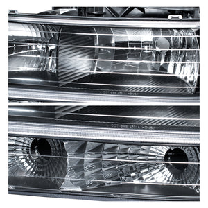 Faros Silverado Cheyenne 99-02 Suburban 00-06 negros.