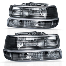 Load image into Gallery viewer, Faros Silverado Cheyenne 99-02 Suburban 00-06 negros.