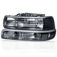 Load image into Gallery viewer, Faros Silverado Cheyenne 99-02 Suburban 00-06 negros.
