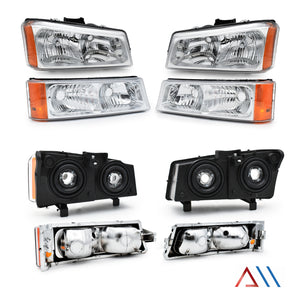 Faros Silverado Cheyenne 03-06 cromo