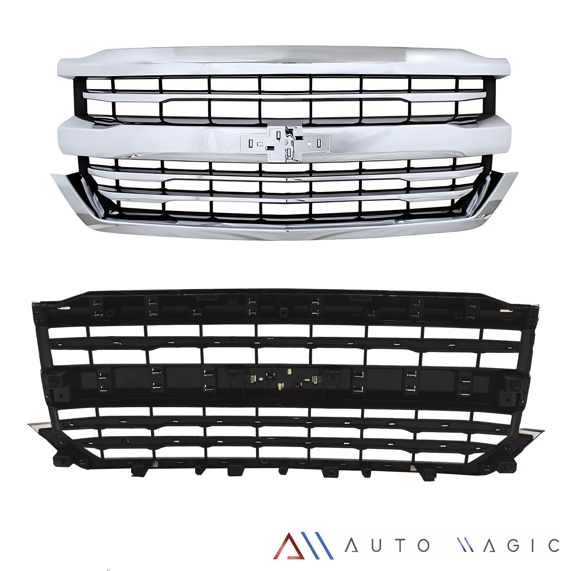 Parrilla Silverado 16-18 c/mold. cromo