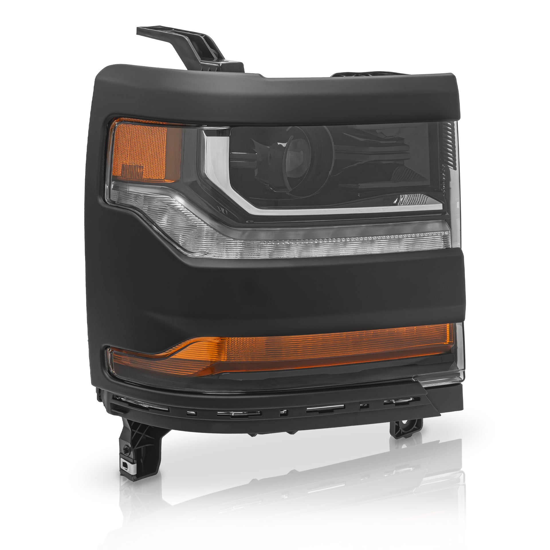 Faro Silverado cheyenne 16-18 p/xenon bisel negro der.