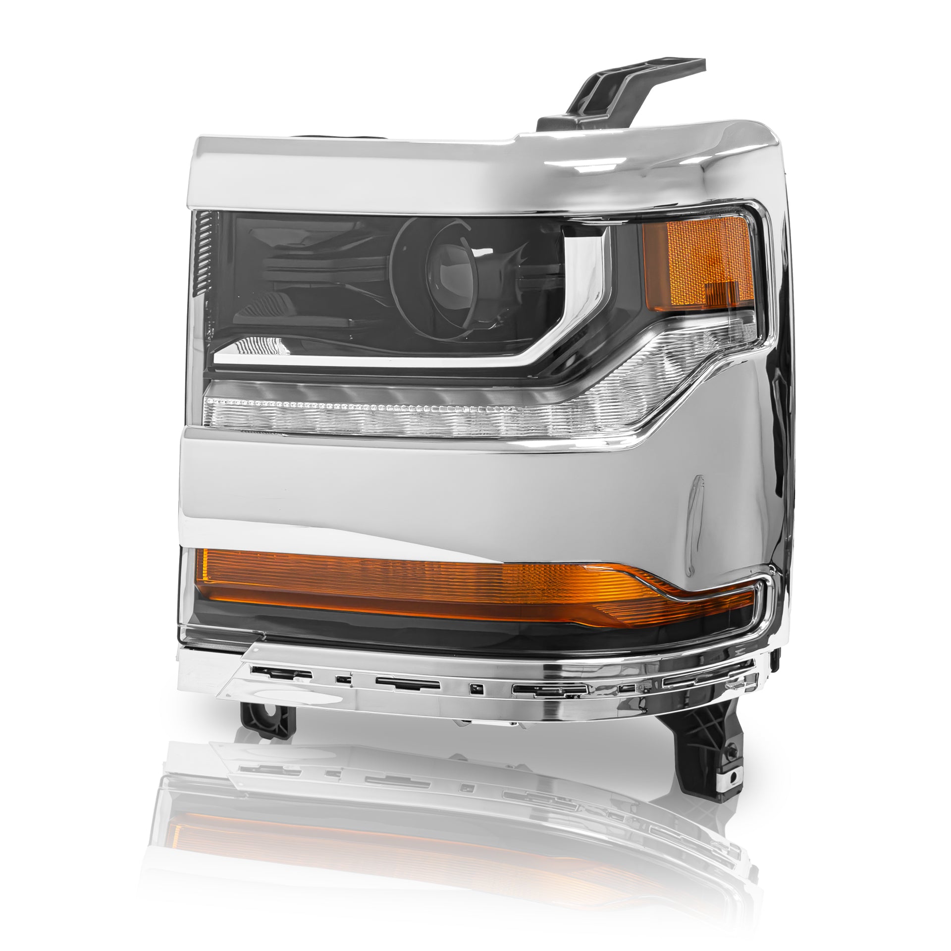 Faro Silverado cheyenne 16-18 p/xenon bisel cromo izq.