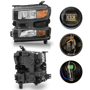 Faro Silverado 19-22 Negro c/foco izq.