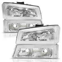 Cargar imagen en el visor de la galería, Faros Cheyenne Silverado 03-06 cromo c/luz de dia Led