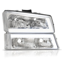 Cargar imagen en el visor de la galería, Faros Cheyenne Silverado 03-06 cromo c/luz de dia Led