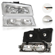 Cargar imagen en el visor de la galería, Faros Cheyenne Silverado 03-06 cromo c/luz de dia Led
