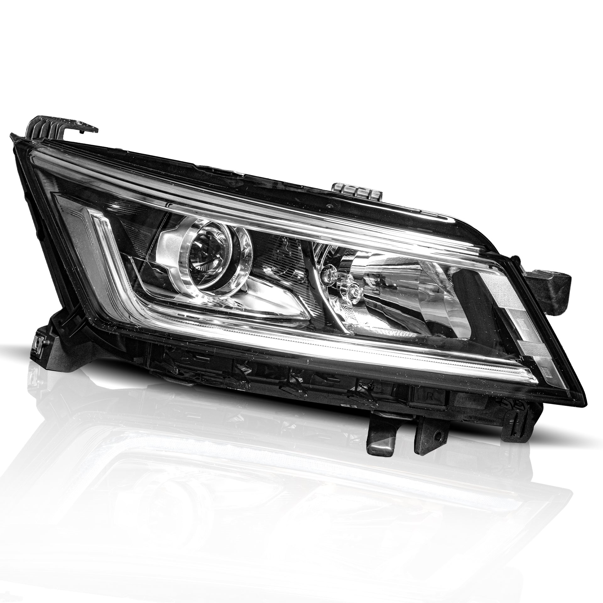 Faro Aveo 24-26 6pin c/luz de día y foco halógeno derecho