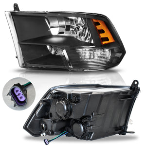 Faros Ram 09-23 para 2 focos negros performace