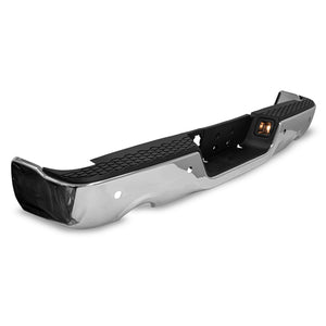Defensa tras. Ram 09-18 cromo c/hoyo p/sensor para 2/escapes c/luz