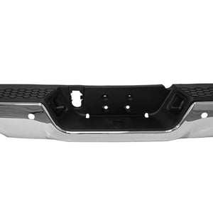 Defensa tras. Ram 09-18 cromo c/hoyo p/sensor para 2/escapes c/luz