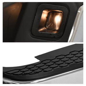 Defensa tras. Ram 09-18 cromo c/hoyo p/sensor para 2/escapes c/luz