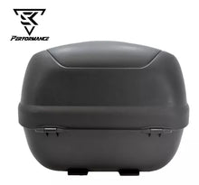 Load image into Gallery viewer, Porta casco para motocicleta de plastico y reflejante capacidad 30lts. con soporte de sujecion.