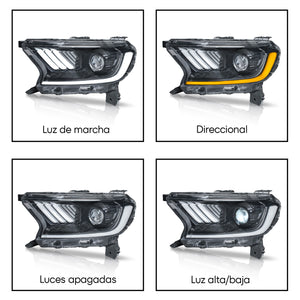 Faros Ranger 17-22 c/lupa y luz de dia sencuenciales