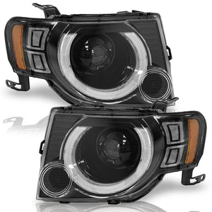 Faros Escape 08-12 c/lupa Led y luz de dia