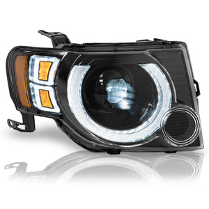 Faros Escape 08-12 c/lupa Led y luz de dia