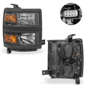 Faro Silverado cheyenne 14-15 bisel Negro c/foco der.