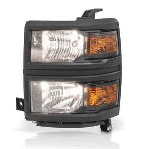 Faro Silverado cheyenne 14-15 bisel Negro c/foco izq.