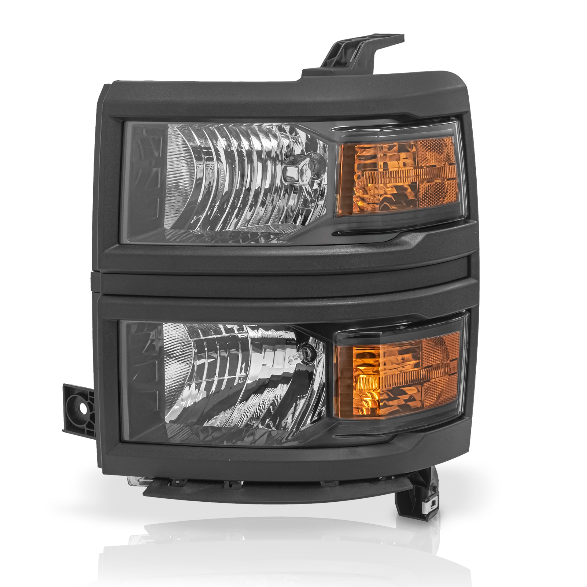 Faro Silverado cheyenne 14-15 bisel Negro c/foco izq.