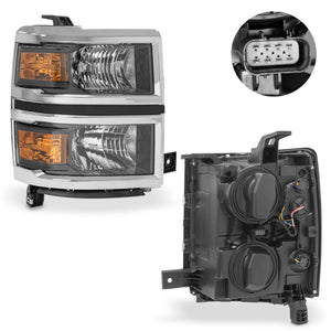 Faro Silverado cheyenne 14-15 bisel cromo c/foco der.