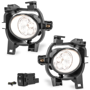 Kit Faros de niebla Np300 Frontier 17-20 con filo cromo, cables, switch oem y focos H11