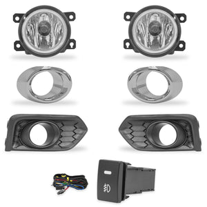 Faros de niebla City 18-20 filo cromo c/arnes switch oem y focos