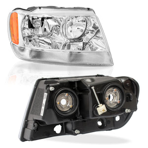 Faro Grand Cherokee 99-04 cromo der.