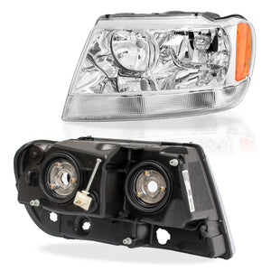 Faro Grand Cherokee 99-04 cromo izq.