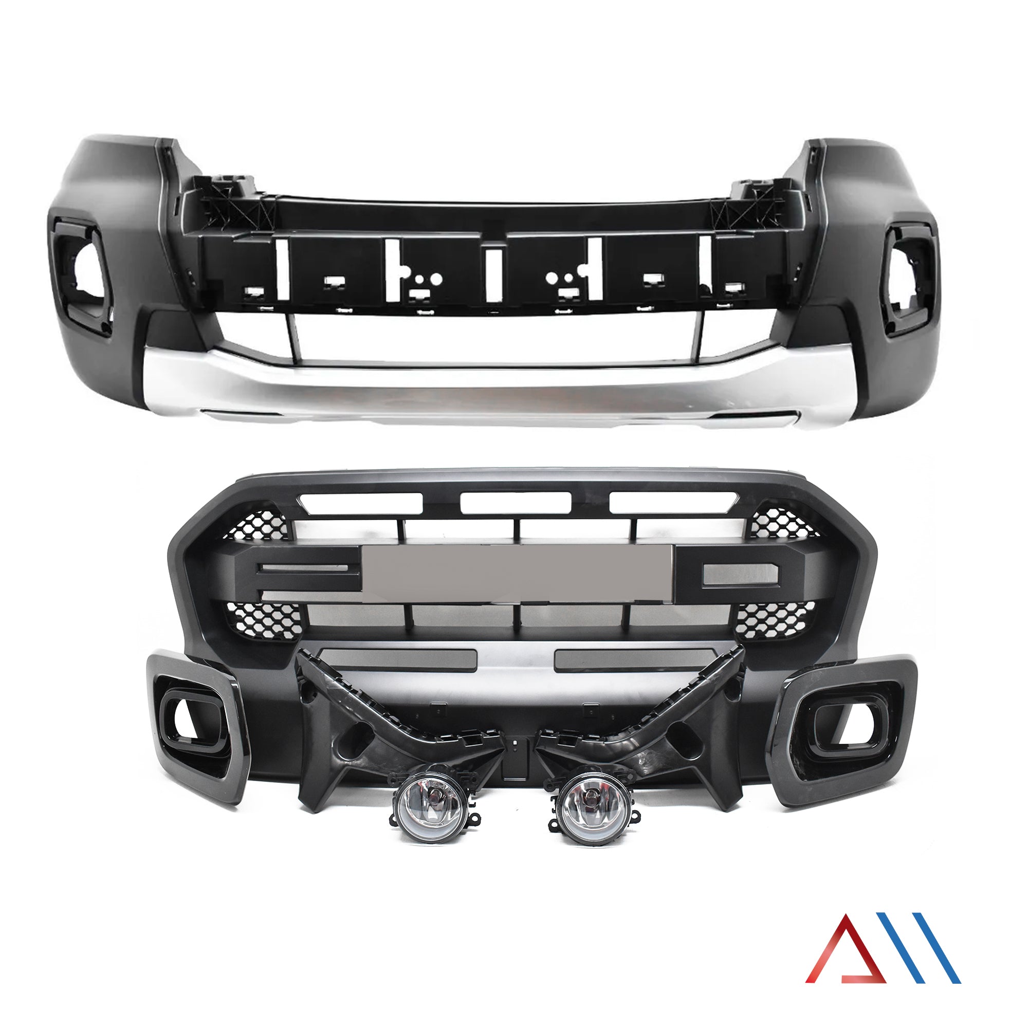 Defensa Ranger 17-20 conversion con faros, rejillas parrilla
