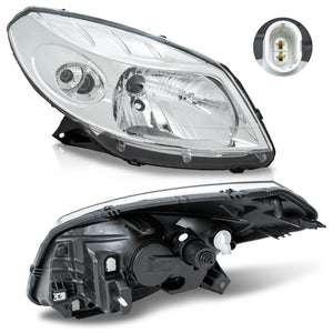 Faro Sandero 10-11 cromo der.