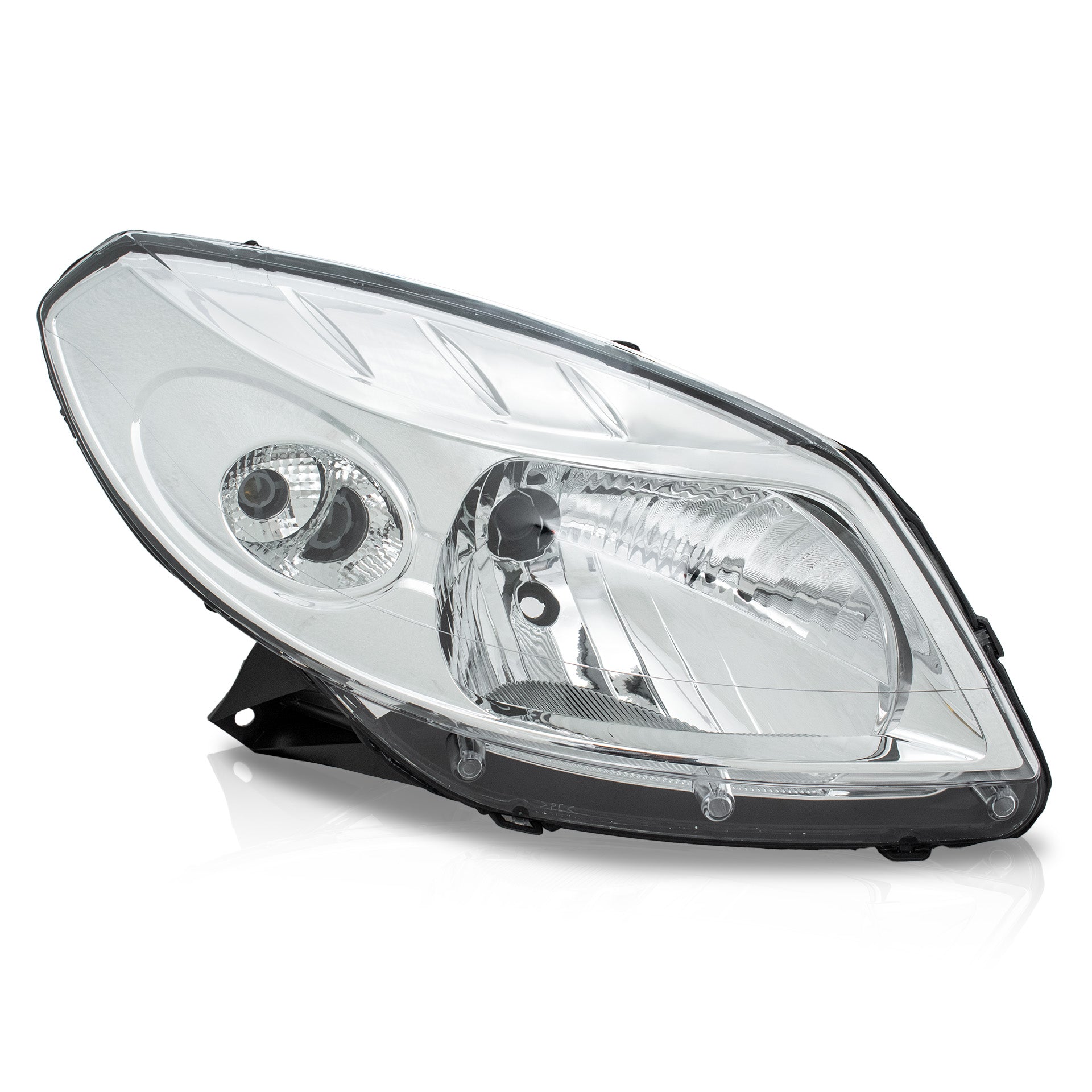 Faro Sandero 10-11 cromo der.