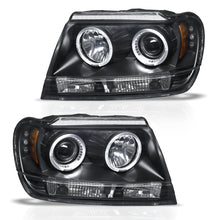Cargar imagen en el visor de la galería, Faros Cherokee 99-04 c/lupa y ojo de angel Performance