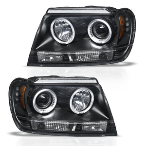 Faros Cherokee 99-04 c/lupa y ojo de angel Performance