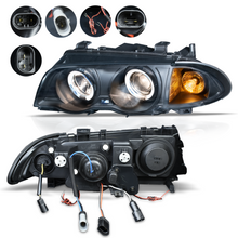 Cargar imagen en el visor de la galería, Faros Bmw Serie 3 99-01 c/lupa y ojo de angel Performance