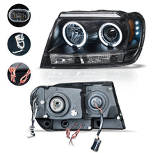 Cargar imagen en el visor de la galería, Faros Cherokee 99-04 c/lupa y ojo de angel Performance