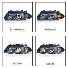 Cargar imagen en el visor de la galería, Faros Bmw Serie 3 99-01 c/lupa y ojo de angel Performance