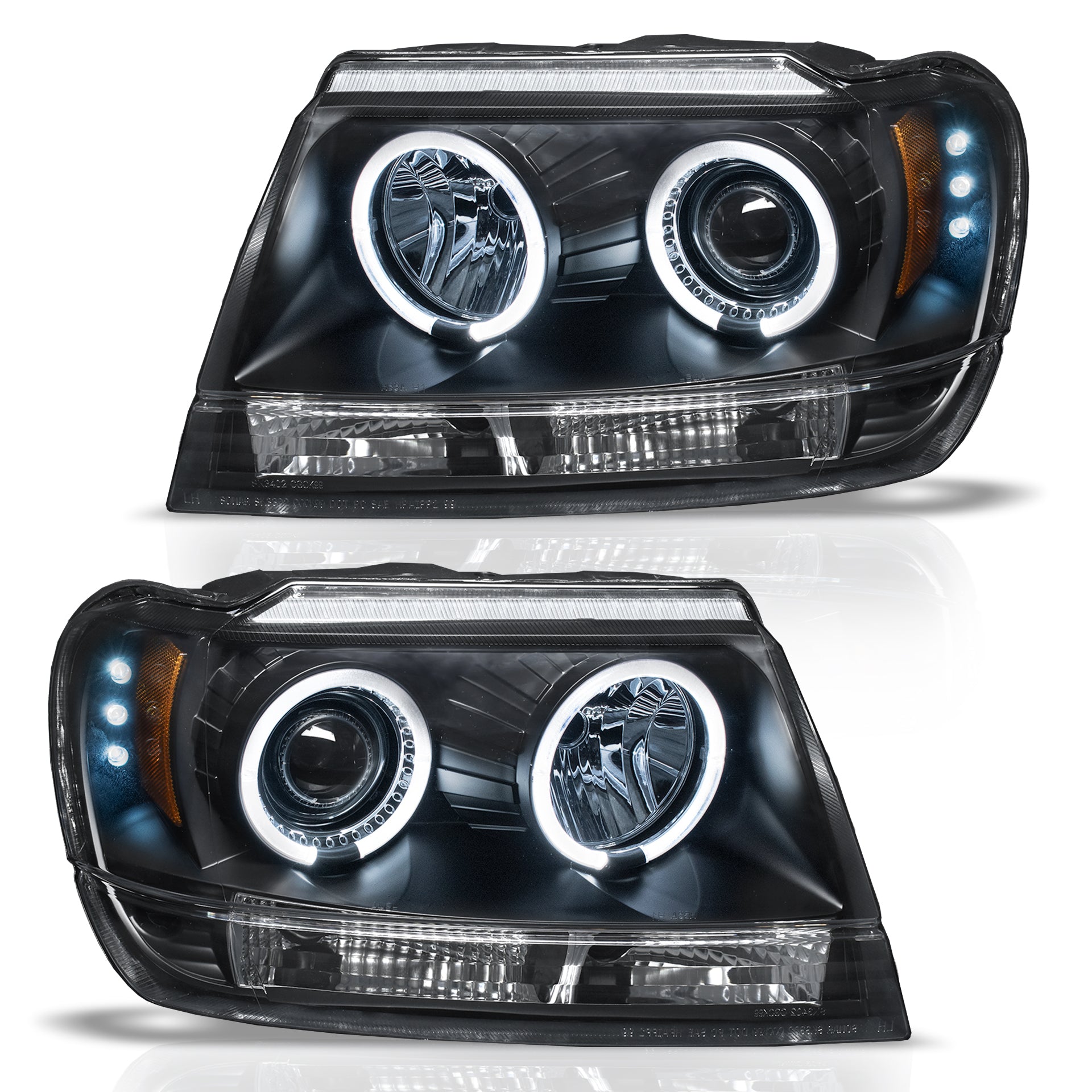 Faros Cherokee 99-04 c/lupa y ojo de angel Performance