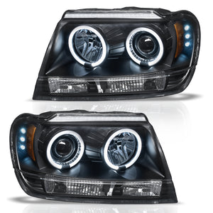 Faros Cherokee 99-04 c/lupa y ojo de angel Performance
