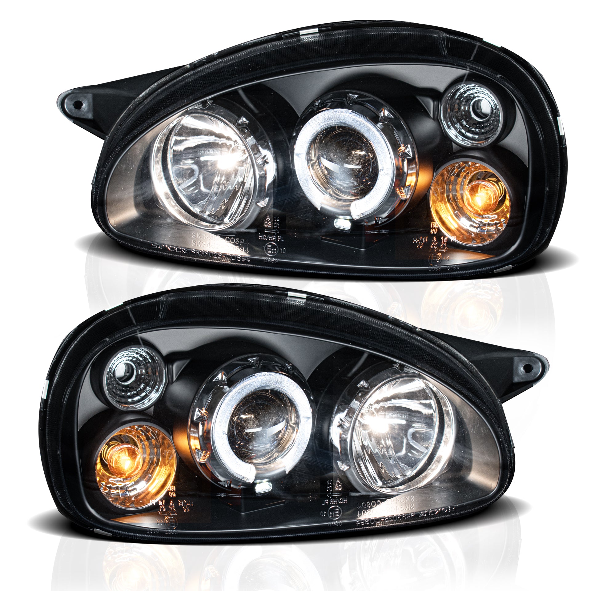 Faros Chevy C1 94-03 c/lupa ojo ángel Performance