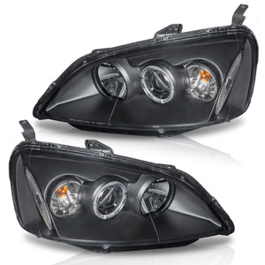 Faros Civic coupe 01-03 c/lupa y ojo de angel