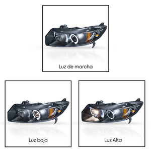 Faros Civic Coupe 06-11 c/lupa y ojo de angel