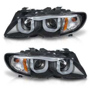 Faros Bmw Serie 3 02-05 c/lupa y luz de dia Performance