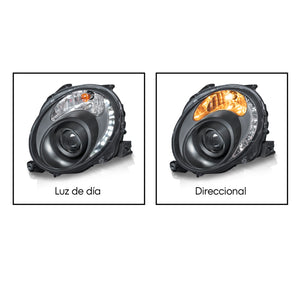 Faros Fiat 500 09-15 c/lupa y luz de dia Performance
